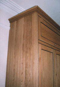Cornice on Bespoke American Oak/Black Walnut Wardrobes. Enlargement 2 ( Three pictures Total = 1.8 mb)